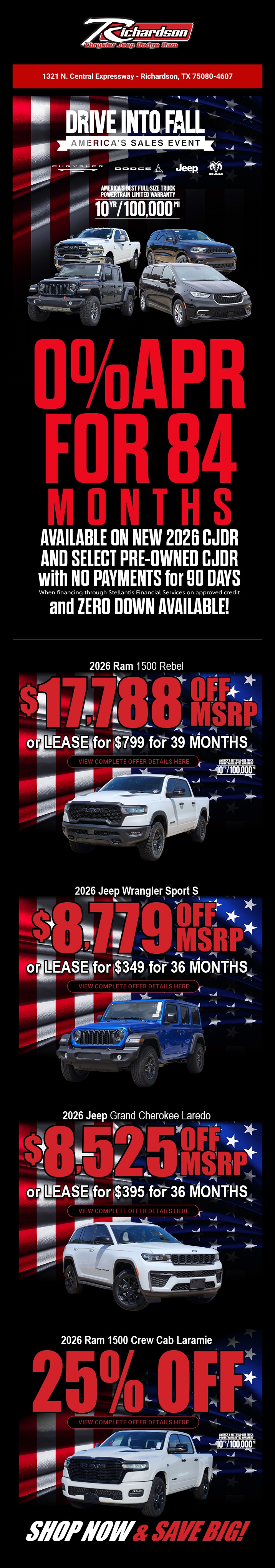 Monthly specials