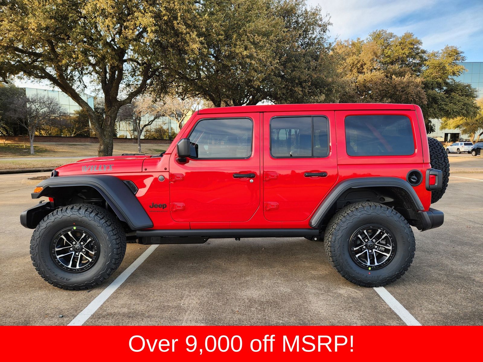 New 2026 Firecracker Red Jeep 4-DOOR WILLYS image 3