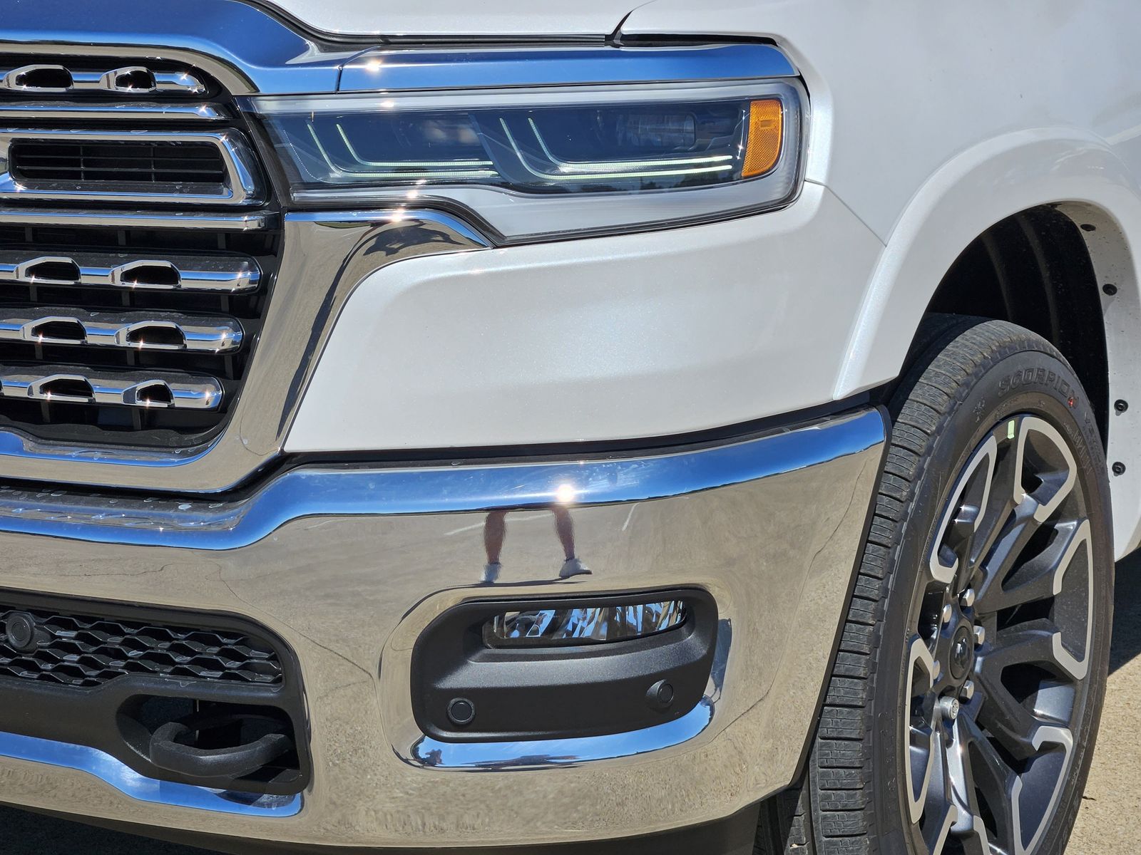 New 2026 Ivory White Tri-Coat Pearlcoat Ram LIMITED LONGHORN CREW CAB 4X4 5