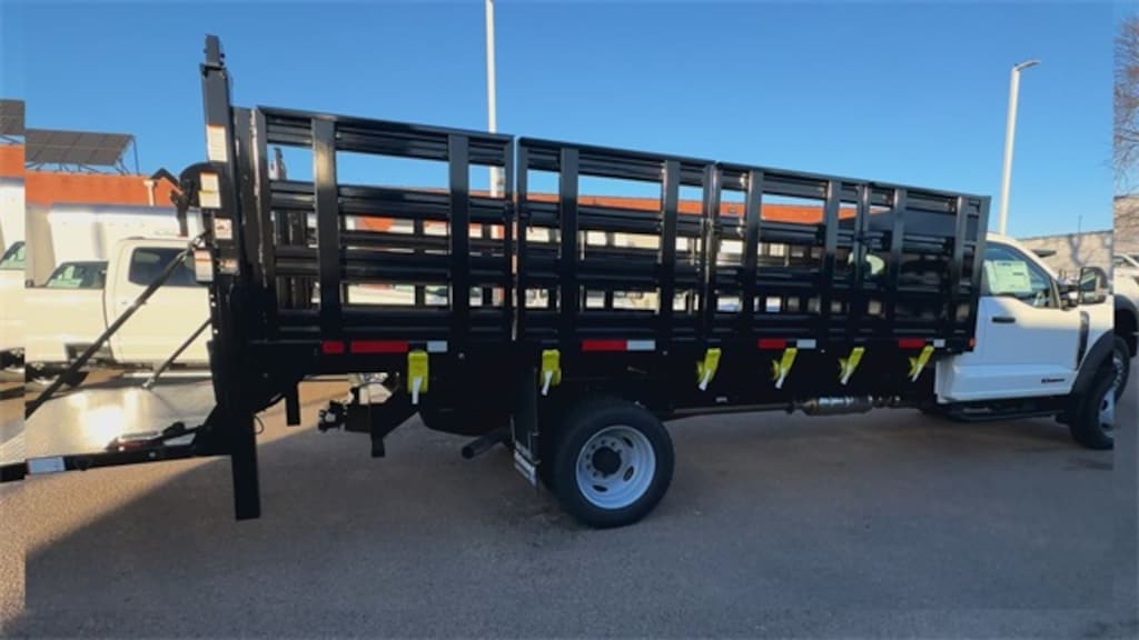 New 2024 Ford F-550 Chassis 16ft Stake Body With Rail Lift Gate Service Body