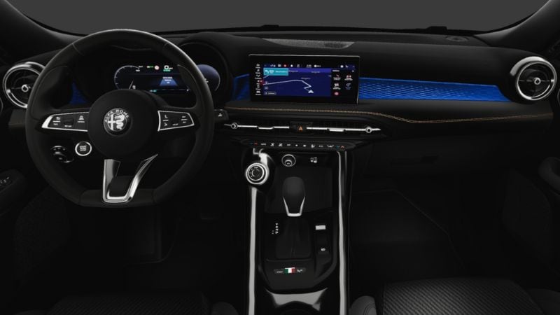 2024 Alfa Romeo Tonale at Rick Case Alfa Romeo in Sport cloth seat with Biscotto stitching Black_Tan.jpg
