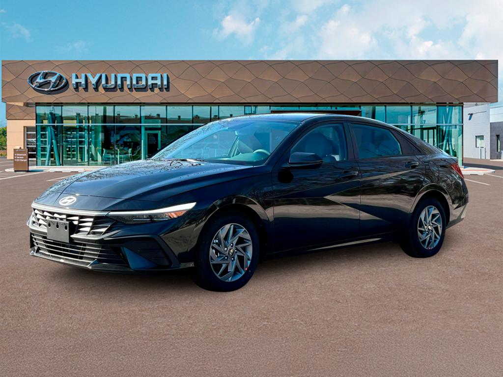 New 2025 Hyundai Elantra Hybrid Blue Sedan