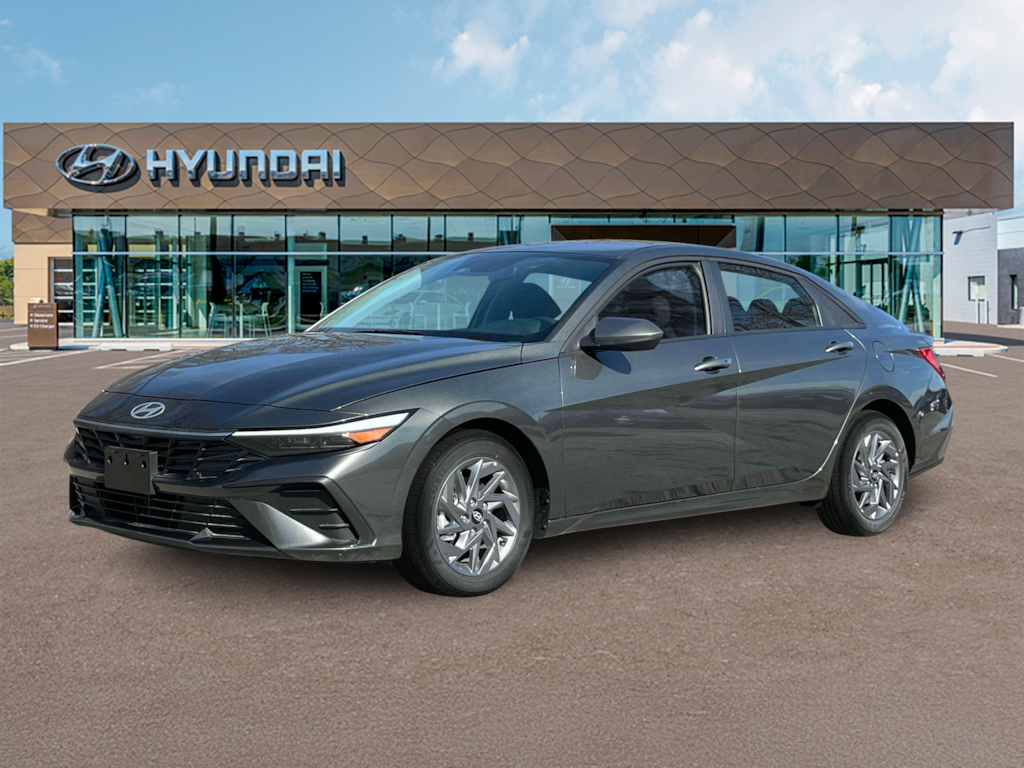 New 2025 Hyundai Elantra Hybrid Blue Sedan