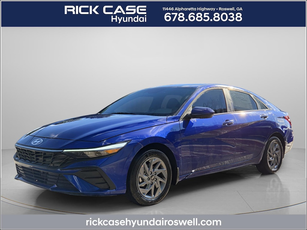 New 2026 Hyundai Elantra Hybrid Blue Sedan