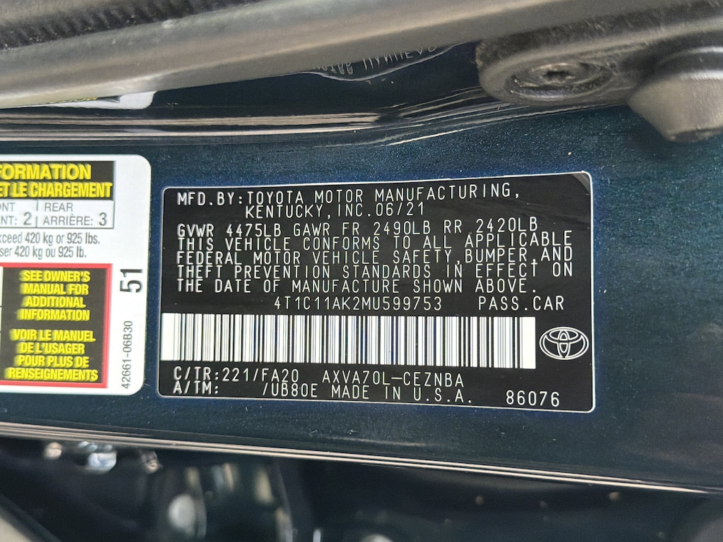 Used 2021 Toyota Camry LE Sedan