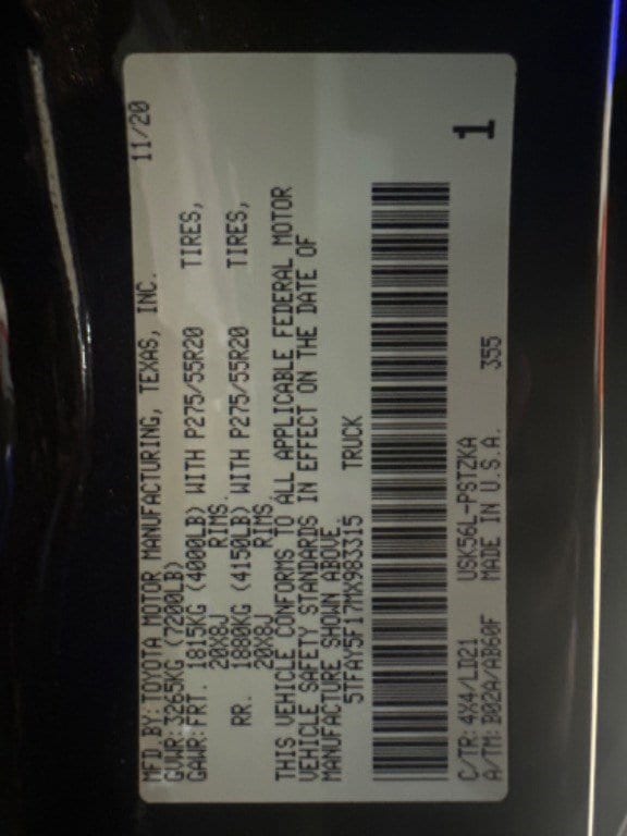 2021 Toyota Tundra 4WD 1794 Edition photo 3