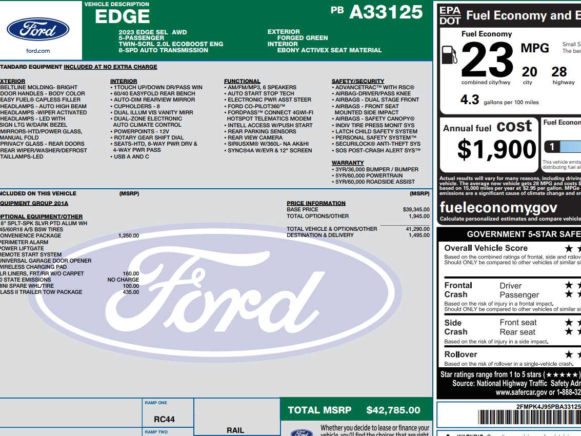 Used 2023 Ford Edge SEL with VIN 2FMPK4J95PBA33125 for sale in Monticello, IL