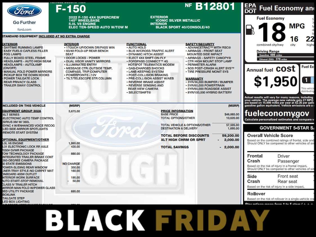 Used 2022 Ford F-150 XLT 4WD Supercrew 5.5 Box 4WD SuperCrew 5.5 Box