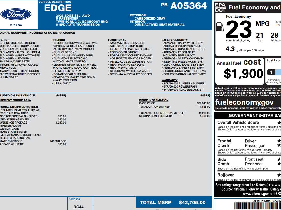 Used 2023 Ford Edge SEL with VIN 2FMPK4J94PBA05364 for sale in Monticello, IL