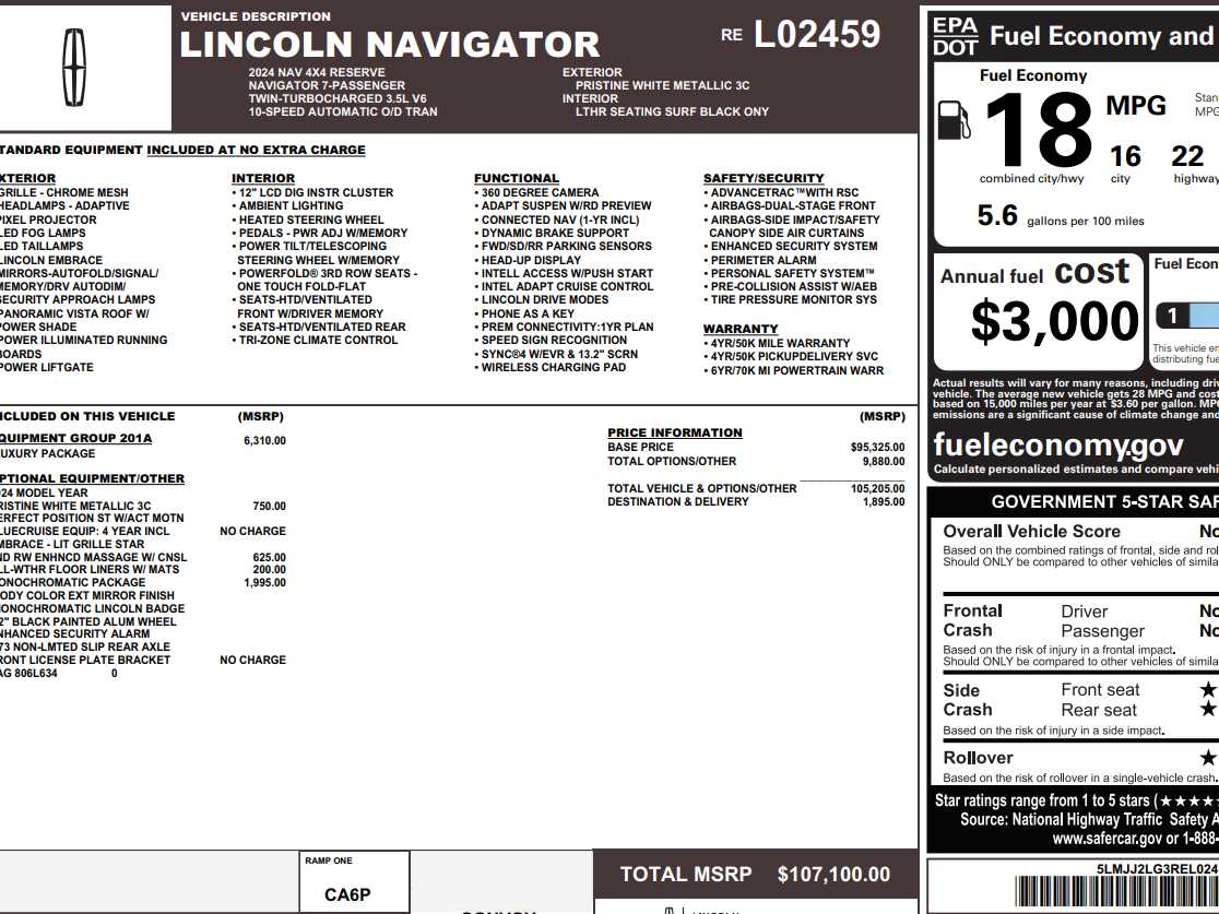 Used 2024 Lincoln Navigator Reserve with VIN 5LMJJ2LG3REL02459 for sale in Monticello, IL