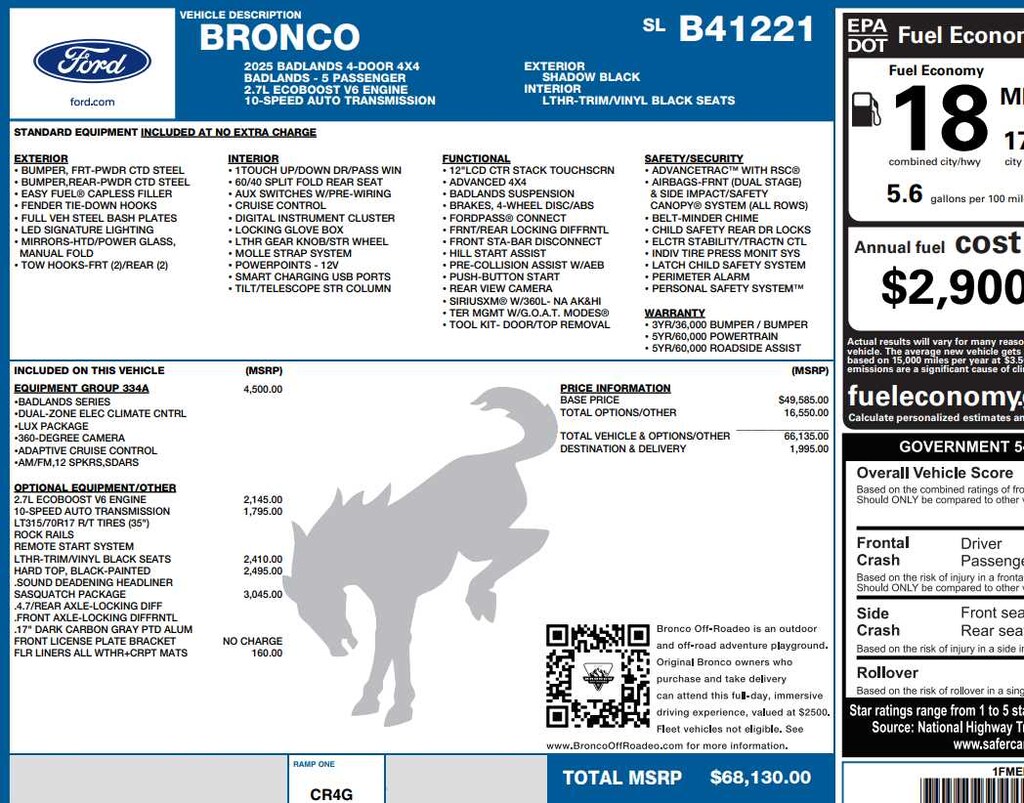 New 2025 Ford Bronco Badlands Advanced 4x4