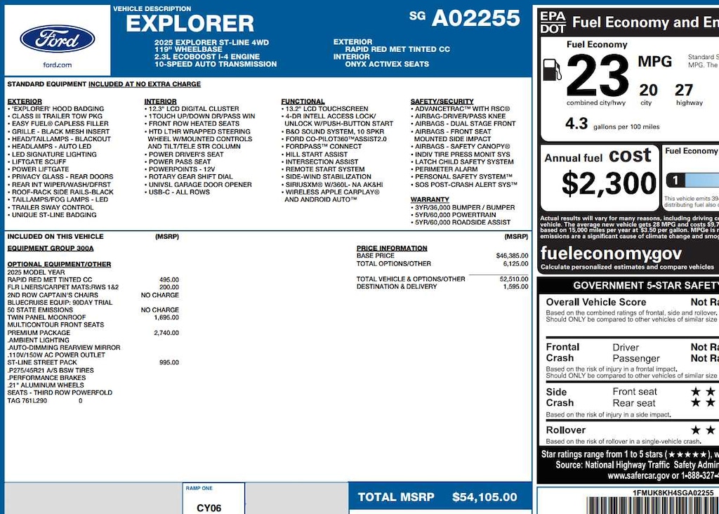 Used 2025 Ford Explorer ST-Line 4WD