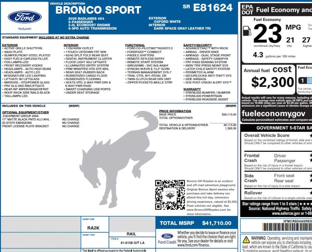 Used 2025 Ford Bronco Sport Badlands 4x4