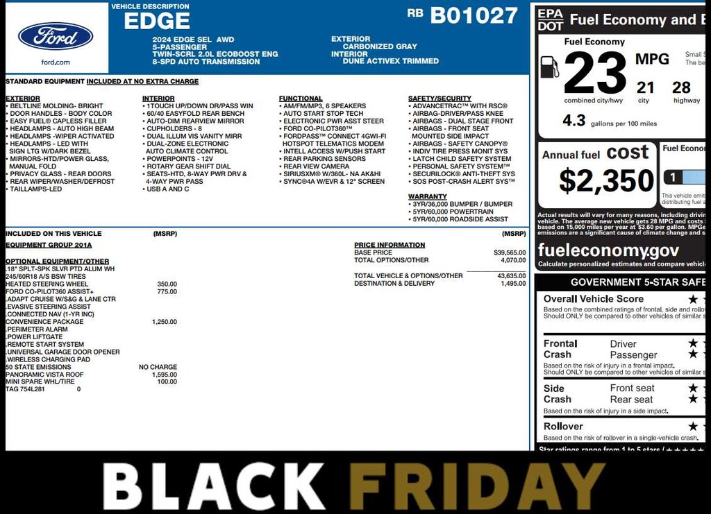 Used 2024 Ford Edge SEL AWD