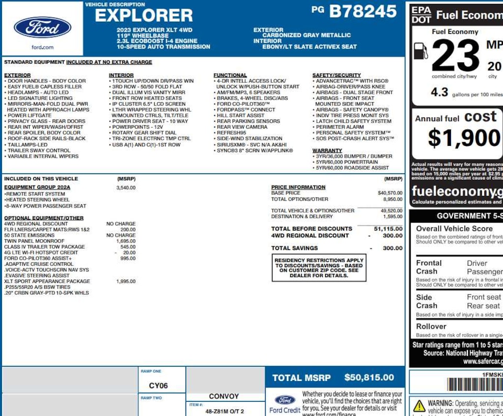 Used 2023 Ford Explorer XLT 4WD