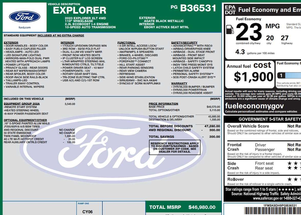Used 2023 Ford Explorer XLT 4WD