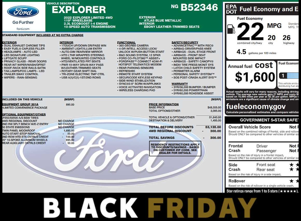 Used 2022 Ford Explorer Limited 4WD