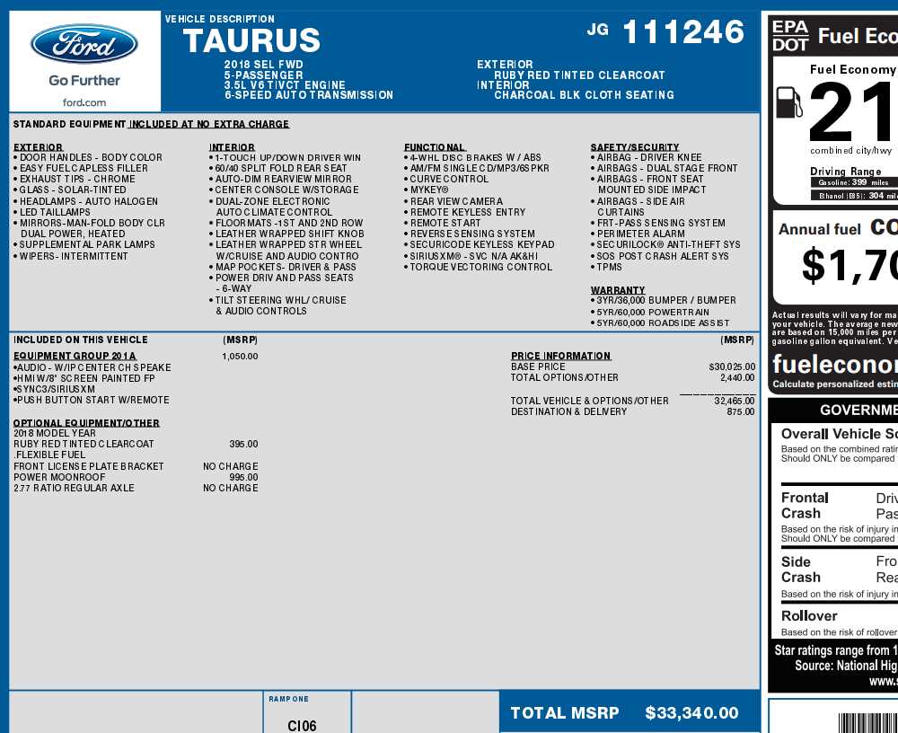 Used 2018 Ford Taurus SEL with VIN 1FAHP2E85JG111246 for sale in Monticello, IL