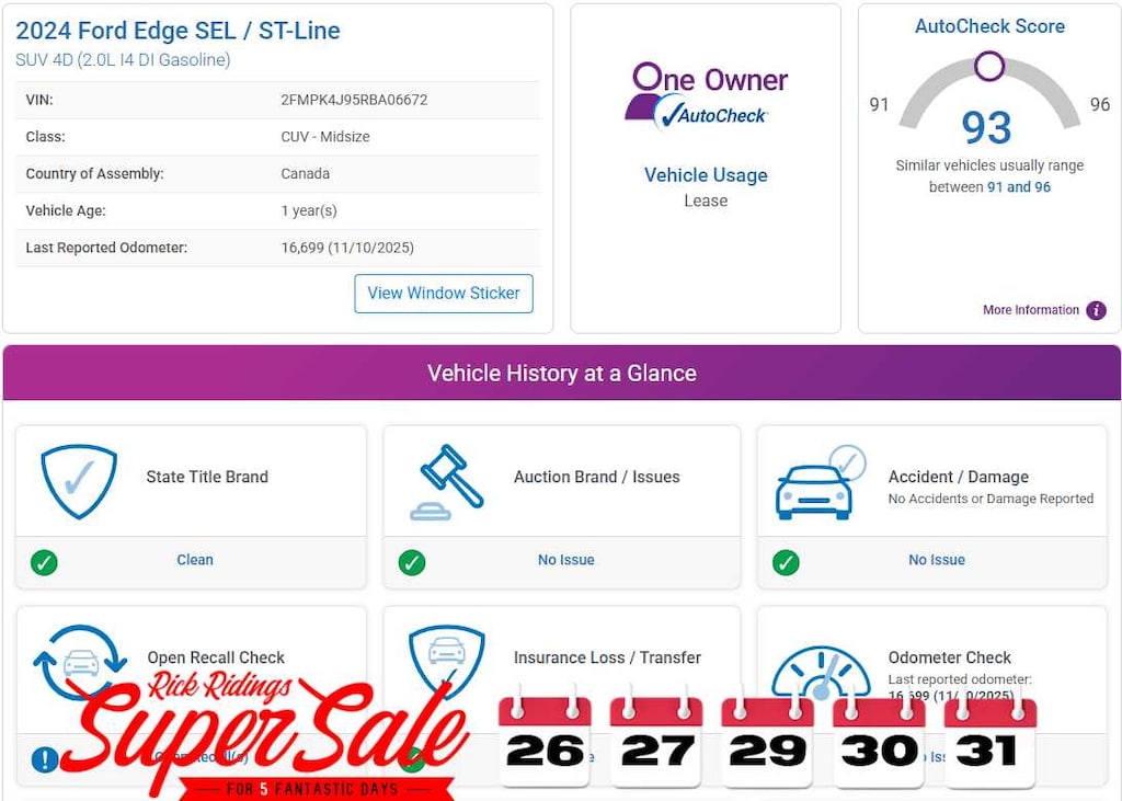 Used 2024 Ford Edge SEL AWD