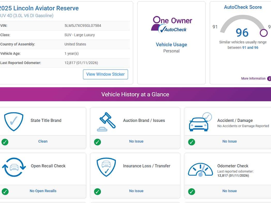 Used 2025 Lincoln Aviator Reserve AWD