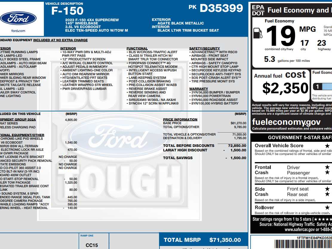 Used 2023 Ford F-150 Lariat with VIN 1FTFW1E84PKD35399 for sale in Monticello, IL