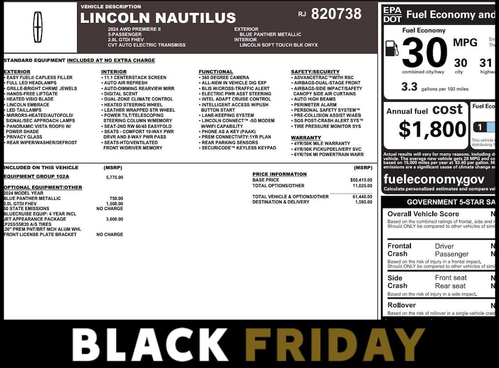 Used 2024 Lincoln Nautilus Premiere AWD