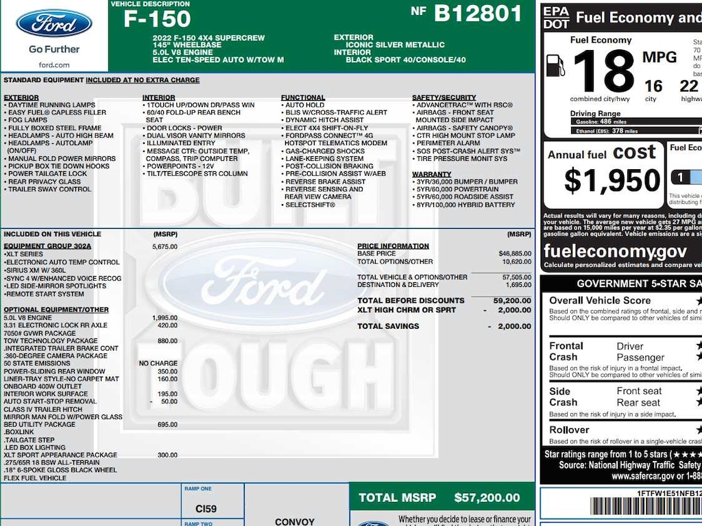 Used 2022 Ford F-150 XLT 4WD Supercrew 5.5 Box 4WD SuperCrew 5.5 Box