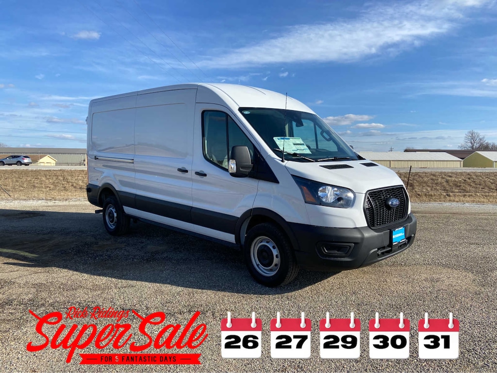 New 2025 Ford Transit Cargo Van T-250 148 Med Rf 9070 GVWR RWD