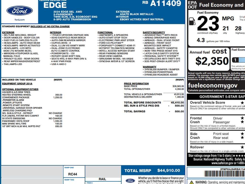Used 2024 Ford Edge SEL AWD