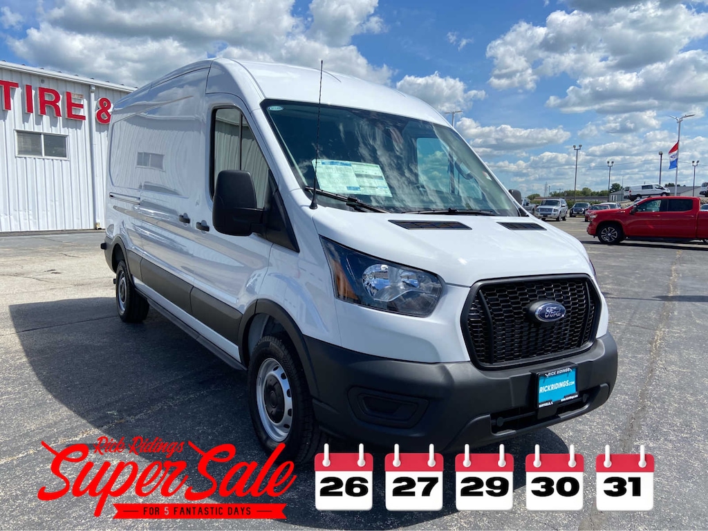 New 2025 Ford Transit Cargo Van T-250 148 Med Rf 9070 GVWR RWD