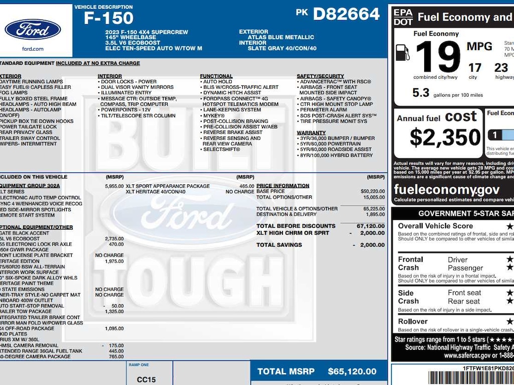 Used 2023 Ford F-150 XLT 4WD Supercrew 5.5 Box 4WD SuperCrew 5.5 Box