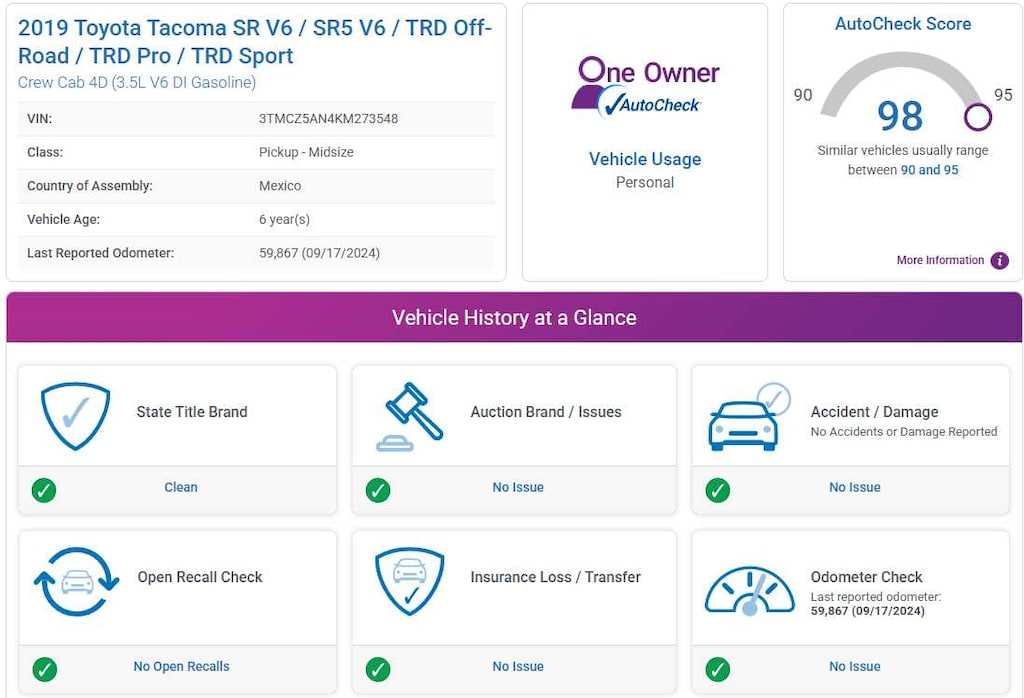 Used 2019 Toyota Tacoma TRD Off Road Double Cab 5 Bed V6 AT (SE) Double Cab 5 Bed V6 AT (SE)