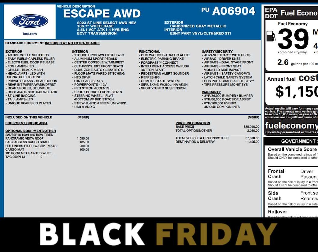 Used 2023 Ford Escape ST-Line Select AWD