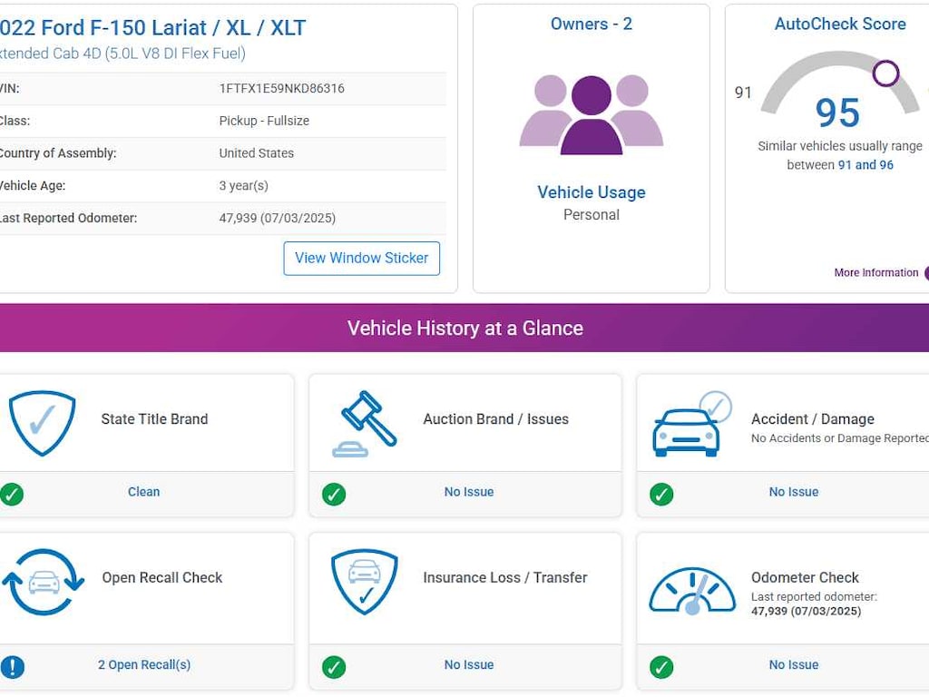 Used 2022 Ford F-150 Lariat 4WD Supercab 6.5 Box 4WD SuperCab 6.5 Box