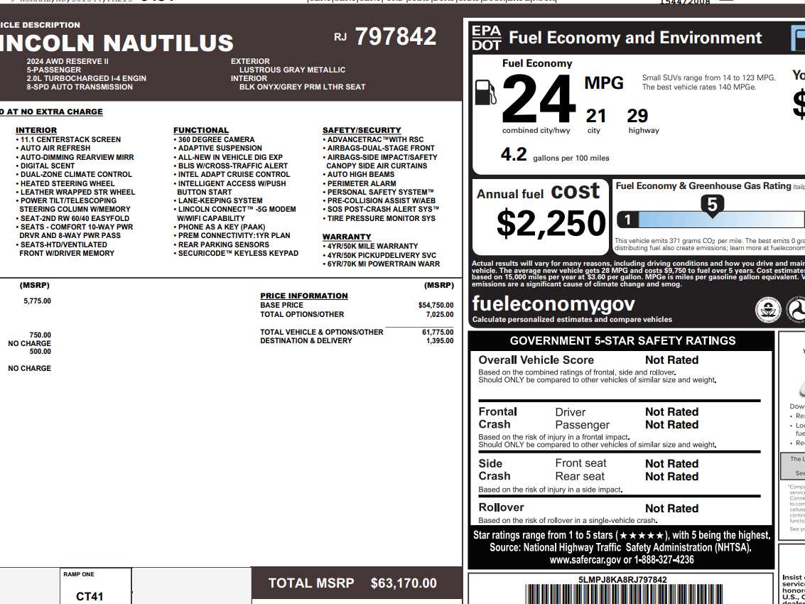 Used 2024 Lincoln Nautilus Reserve with VIN 5LMPJ8KA8RJ797842 for sale in Monticello, IL