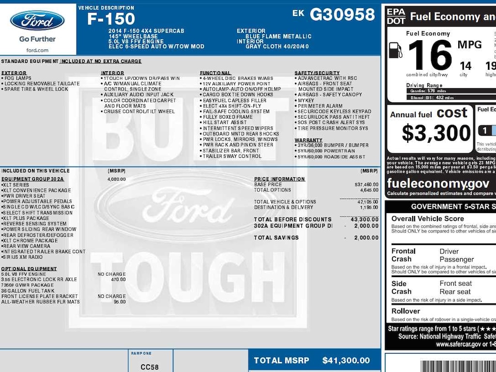 Used 2014 Ford F-150 XLT 4WD Supercab 145 4WD SuperCab 145