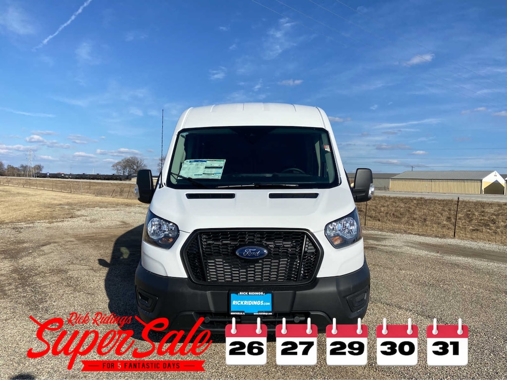 New 2025 Ford Transit Cargo Van T-250 148 Med Rf 9070 GVWR RWD