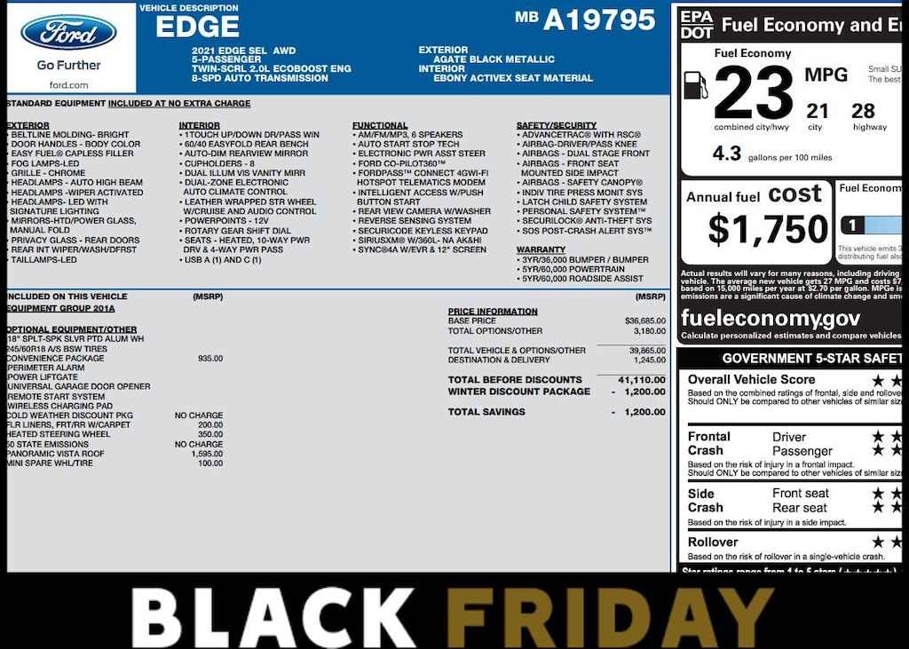 Used 2021 Ford Edge SEL AWD