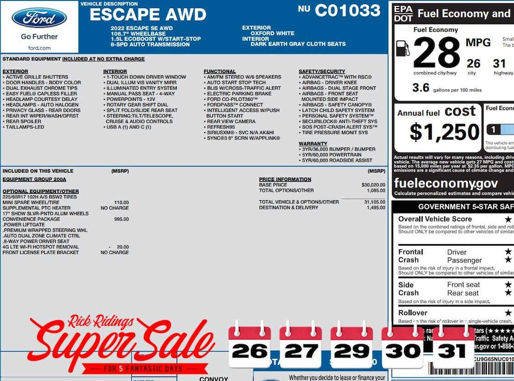 Used 2022 Ford Escape SE AWD