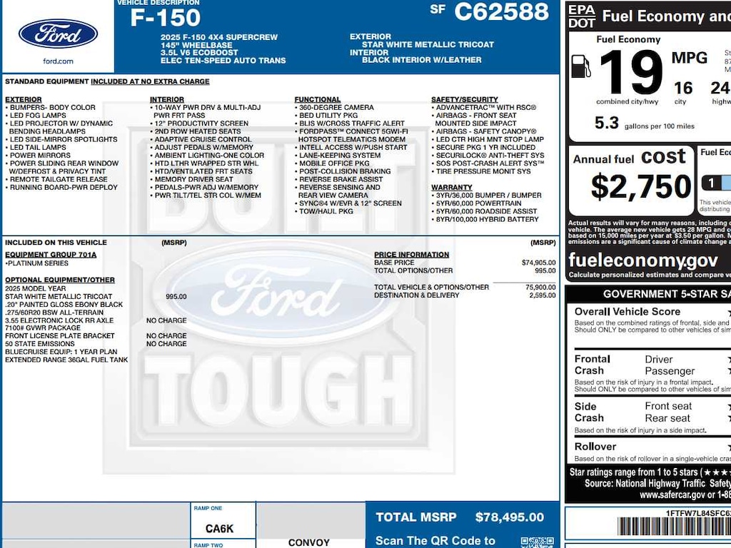 New 2025 Ford F-150 Platinum