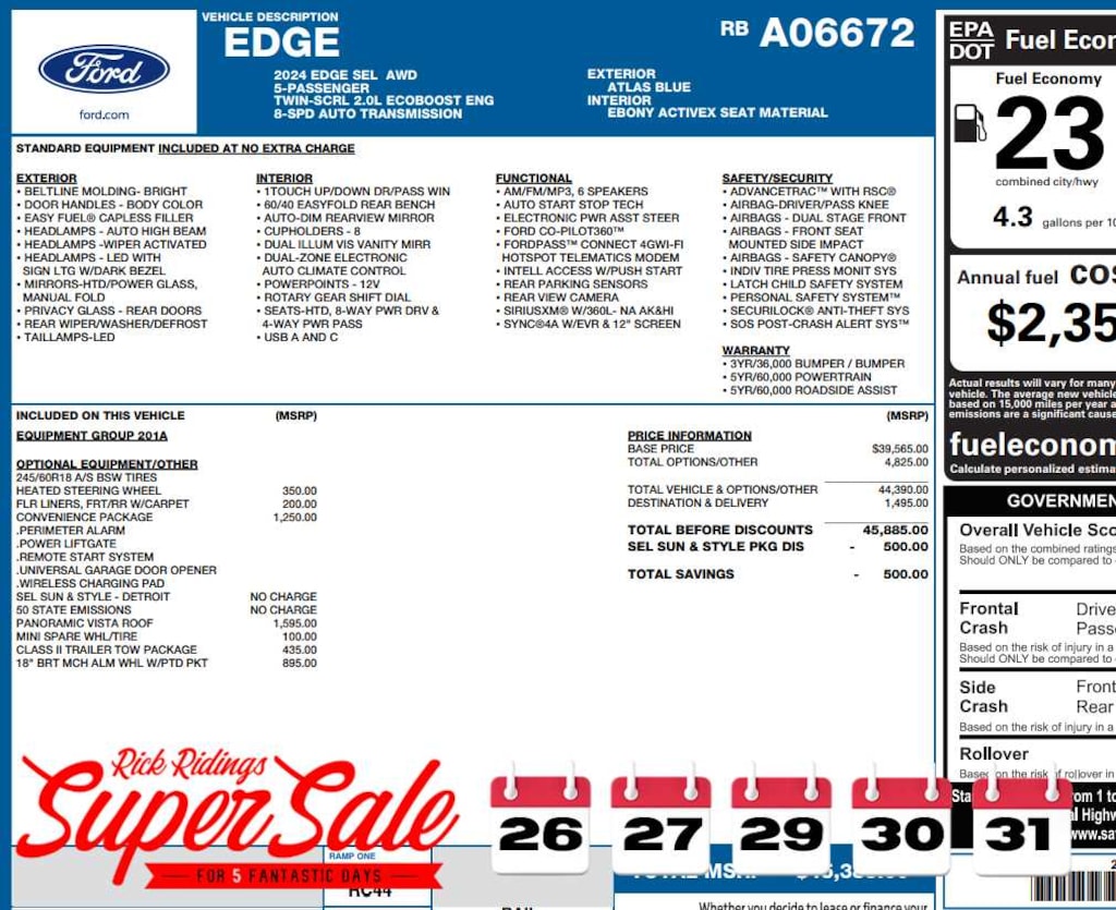 Used 2024 Ford Edge SEL AWD