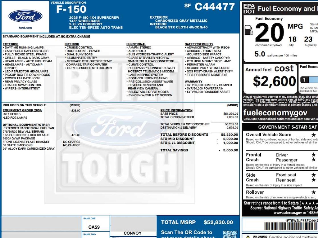 New 2025 Ford F-150 STX 4WD Supercrew 5.5 Box 4WD SuperCrew 5.5 Box