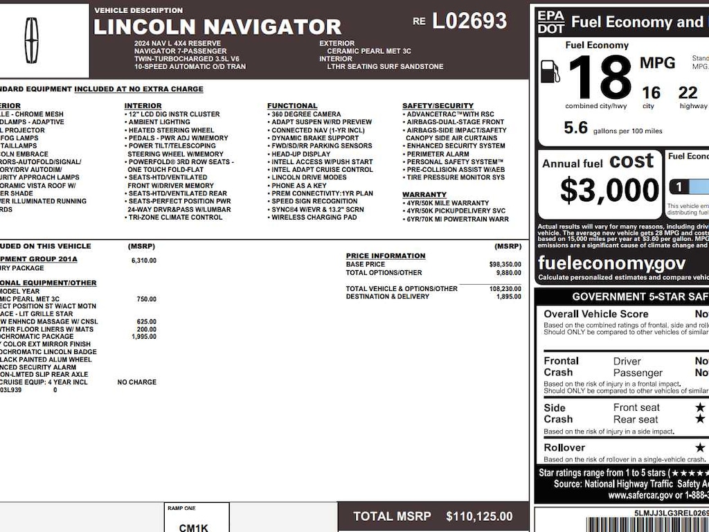 Used 2024 Lincoln Navigator L Reserve 4x4