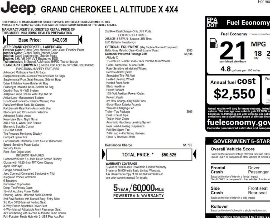 Used 2024 Jeep Grand Cherokee L Altitude X 4x4