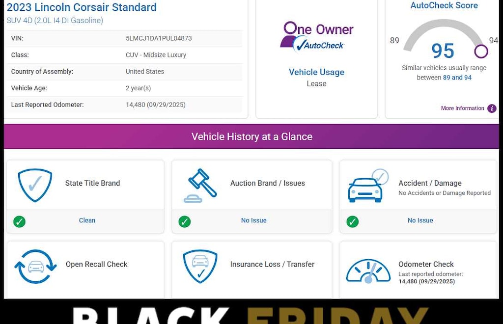 Used 2023 Lincoln Corsair Standard AWD