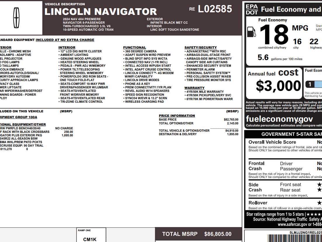 Used 2024 Lincoln Navigator Premiere with VIN 5LMJJ2NG1REL02585 for sale in Monticello, IL