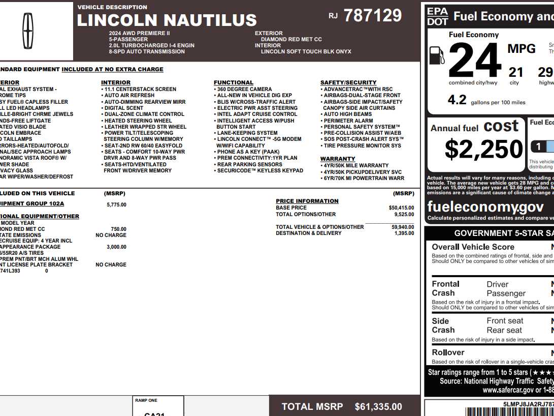 Used 2024 Lincoln Nautilus Premiere with VIN 5LMPJ8JA2RJ787129 for sale in Monticello, IL