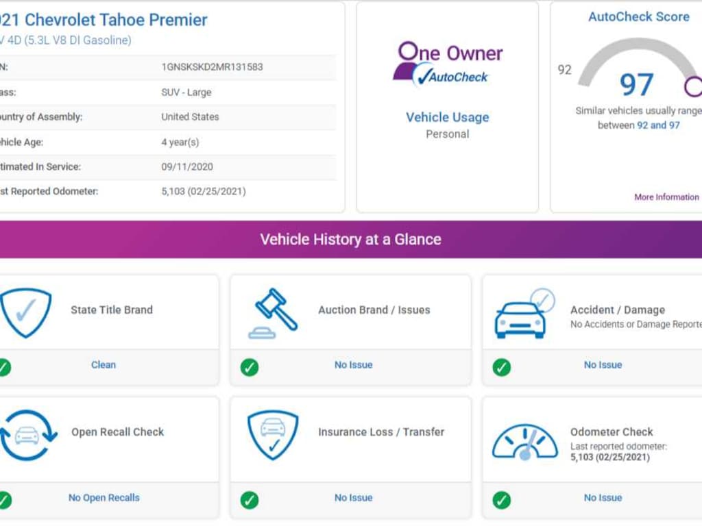 Used 2021 Chevrolet Tahoe Premier 4WD