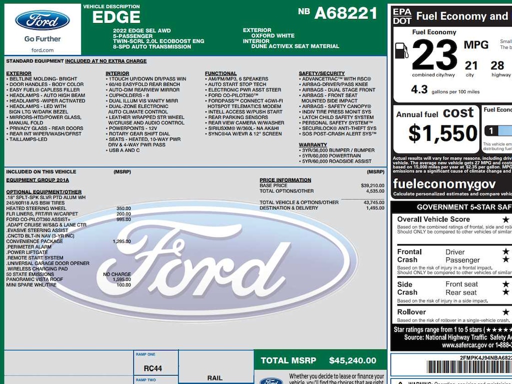 Used 2022 Ford Edge SEL AWD