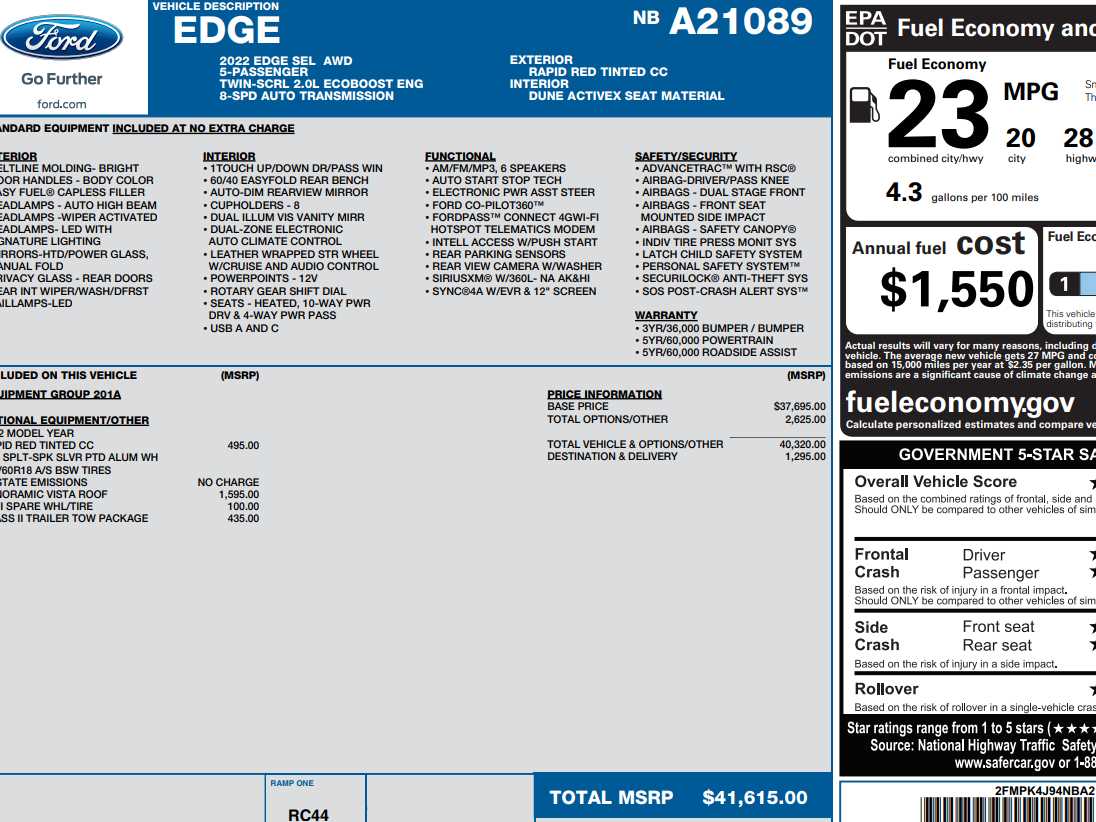 Used 2022 Ford Edge SEL with VIN 2FMPK4J94NBA21089 for sale in Monticello, IL